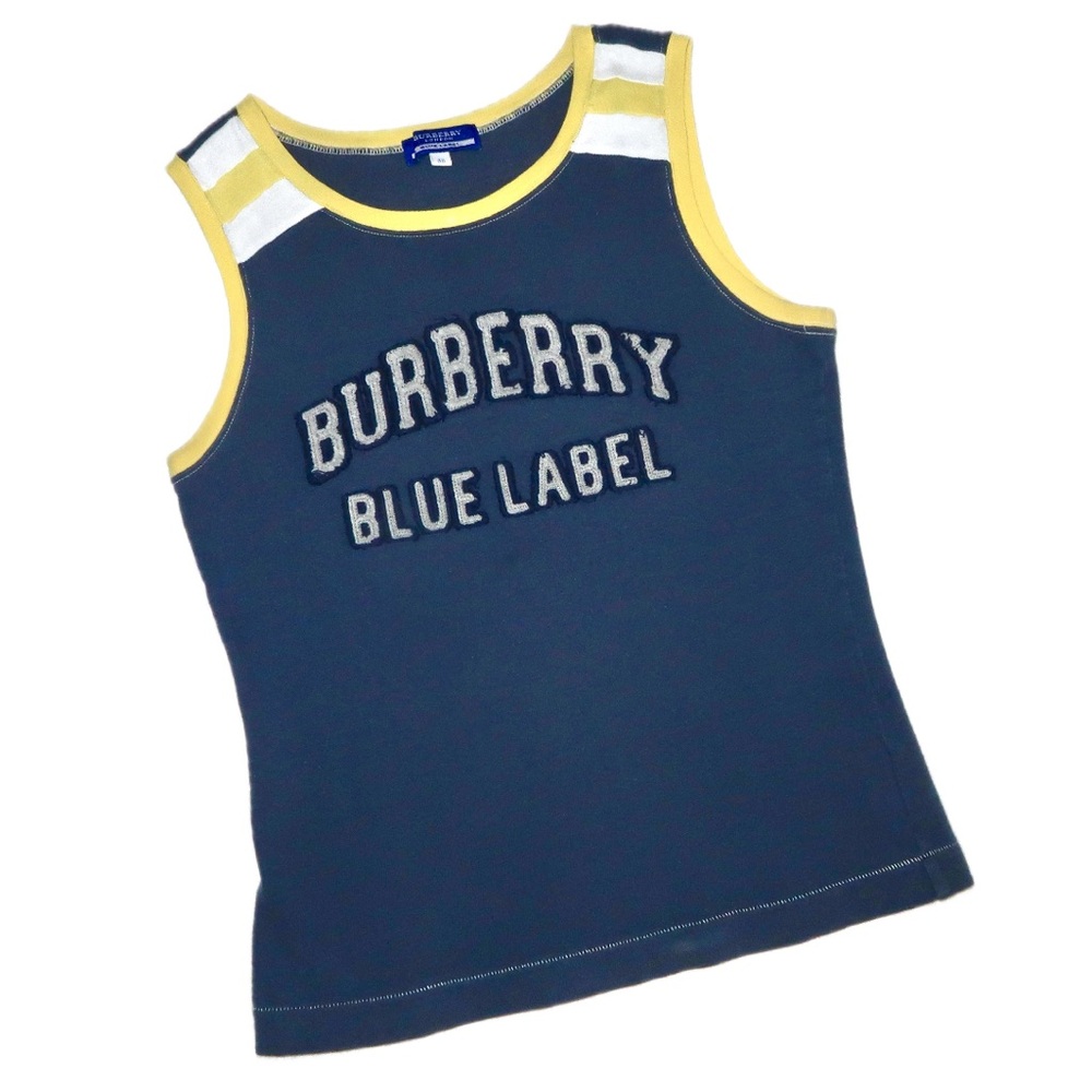 Vintage Burberry spellout blue label tank top